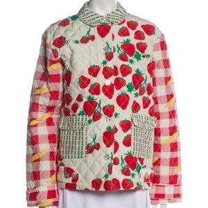 Strawberry Print Quilted Utility Jacket Limited Drop M/L